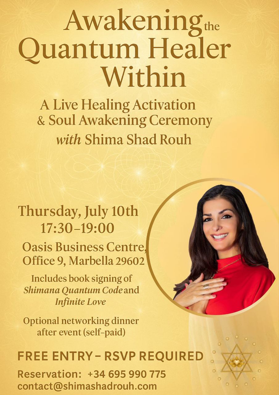 Seminar, Workshop, Healing in Marbella, Holistic health by Shima Shad Rouh, Shimana Quantum Code